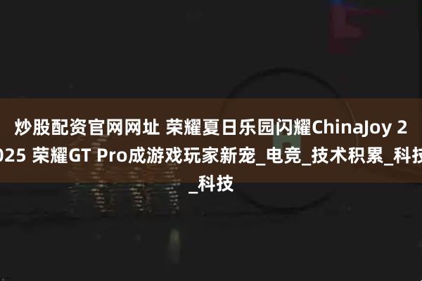 炒股配资官网网址 荣耀夏日乐园闪耀ChinaJoy 2025 荣耀GT Pro成游戏玩家新宠_电竞_技术积累_科技
